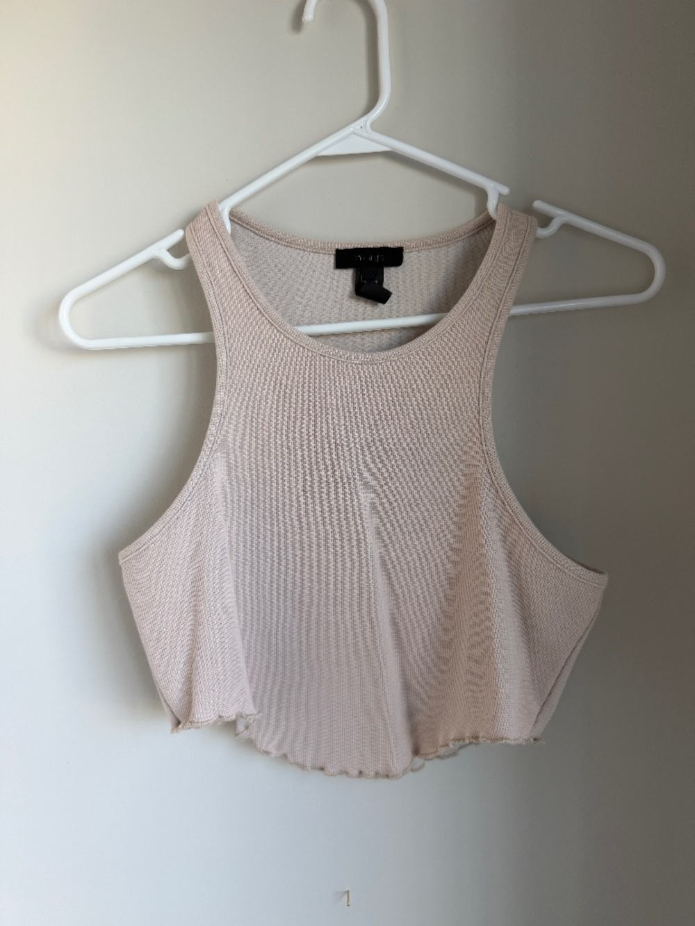 h:ours Therma Tank in Oatmeal, Women's Size Small, Crop Top Tank